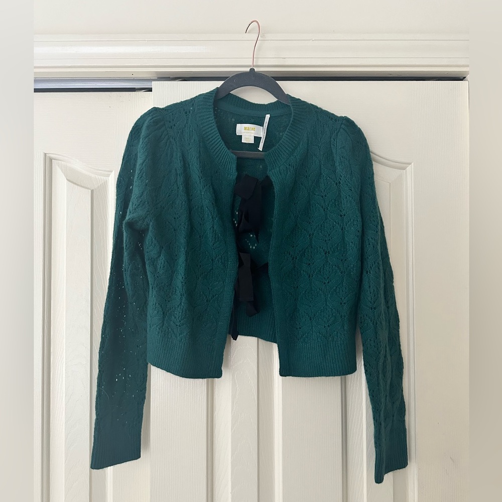 Anthropologie Maeve cardigan tie sweater, the cashmere collection